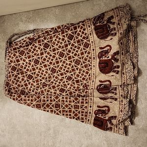 Patterned elephant wrap skirt